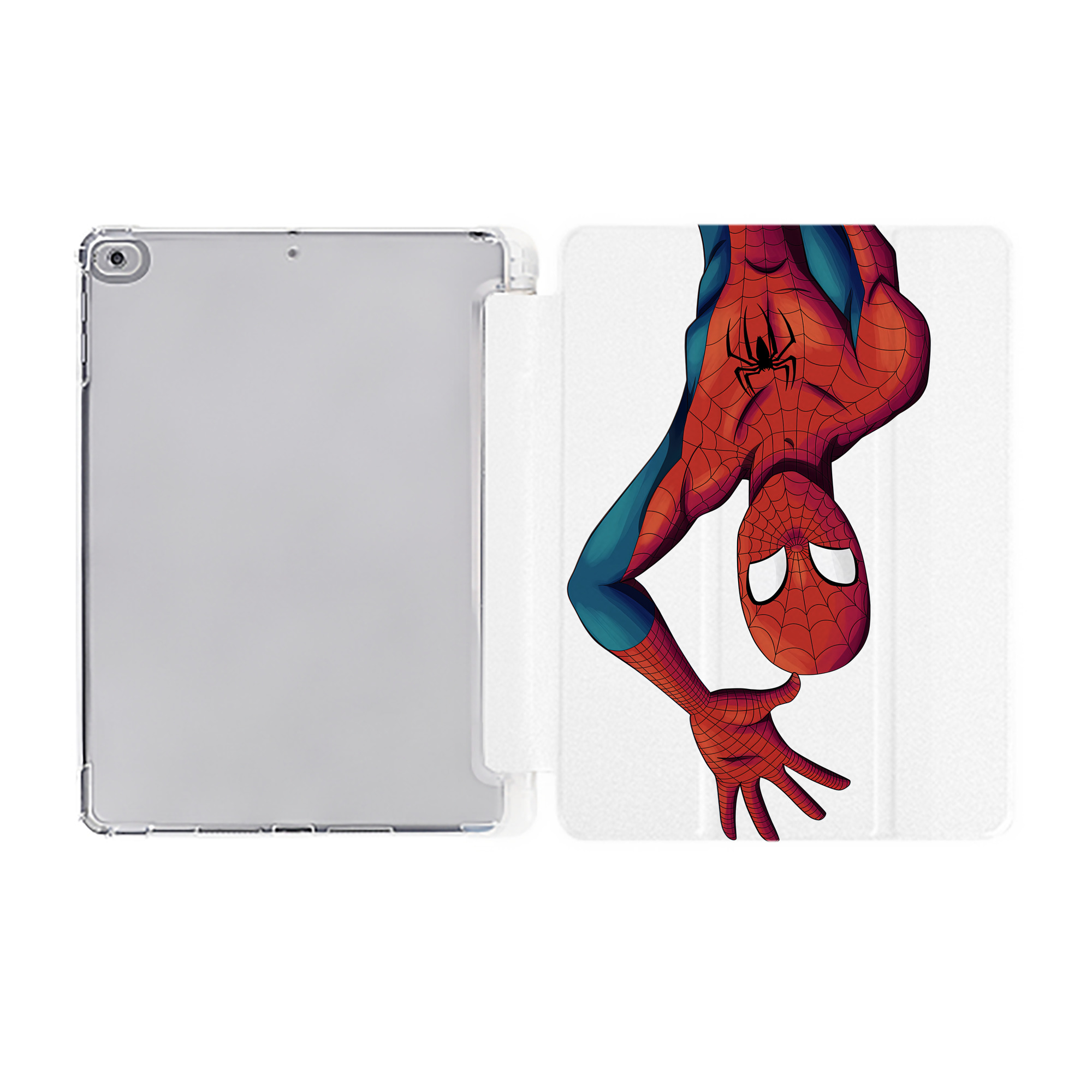 （画像用） Spider Man スパイダーマン IPad ケース ペン収納付き 三つ折りスタンド PUレザー×シリコン 対応機種9.5/10.5/10.9インチ